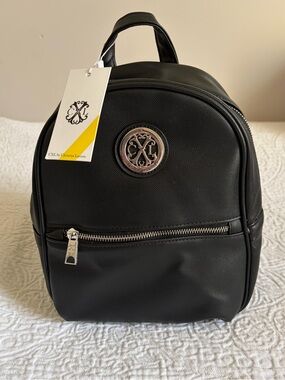 NWT CXL by Christian Lacroix Pine Caviar Backpack Black with Silver Hardware